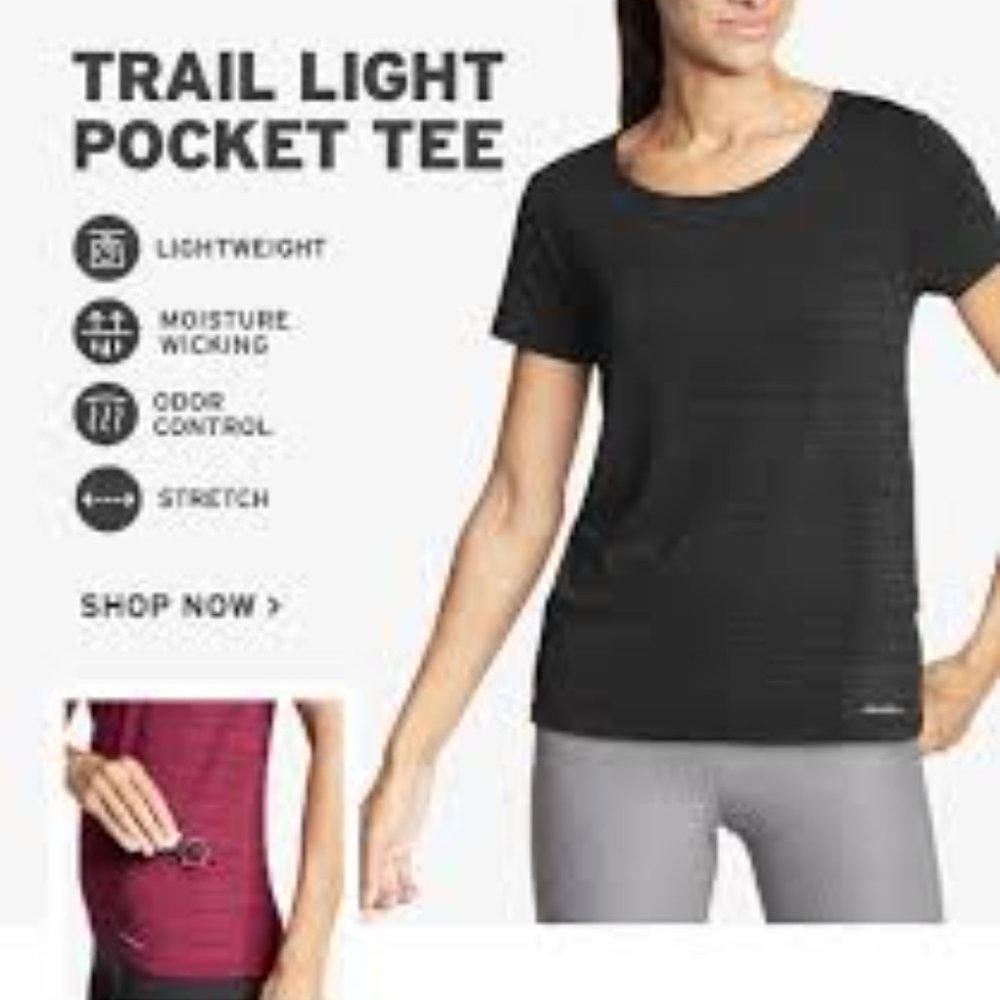 EUC Eddie Bauer Trail Light Tee M Black